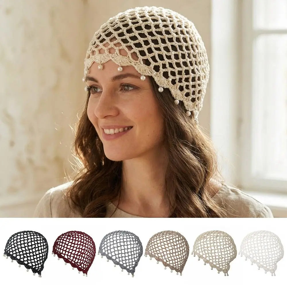Fashion Hollowed Out Woven Pullover Hats Crochet Breathable Beret Cap