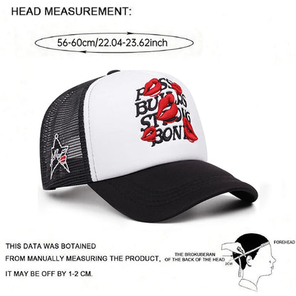 Simple Creative New Mesh Hat Lipprint Embroidery Street Hip Hop Hat Outdoor Sports