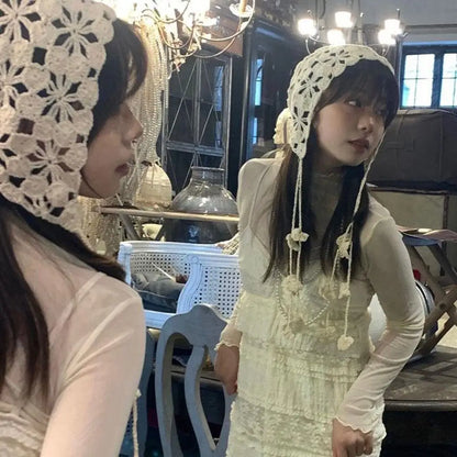 Handmade Hollow Crochet Hats For Women Knitted Beanies Cap