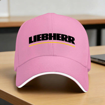 Casual Baseball Cap White Yellow Liebherr Letters