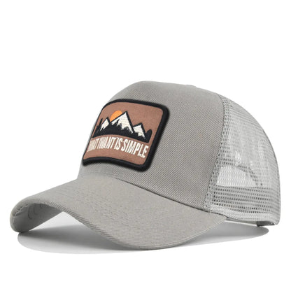 Letter Mesh Breathable Hat Women Men Embroidery Blocking Baseball Cap