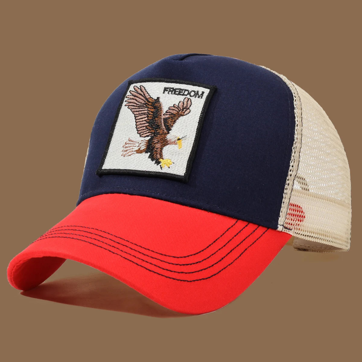 Unisex Trucker Cap with Eagle Embroidery & Applique - Suitable for Daily Casual Wear