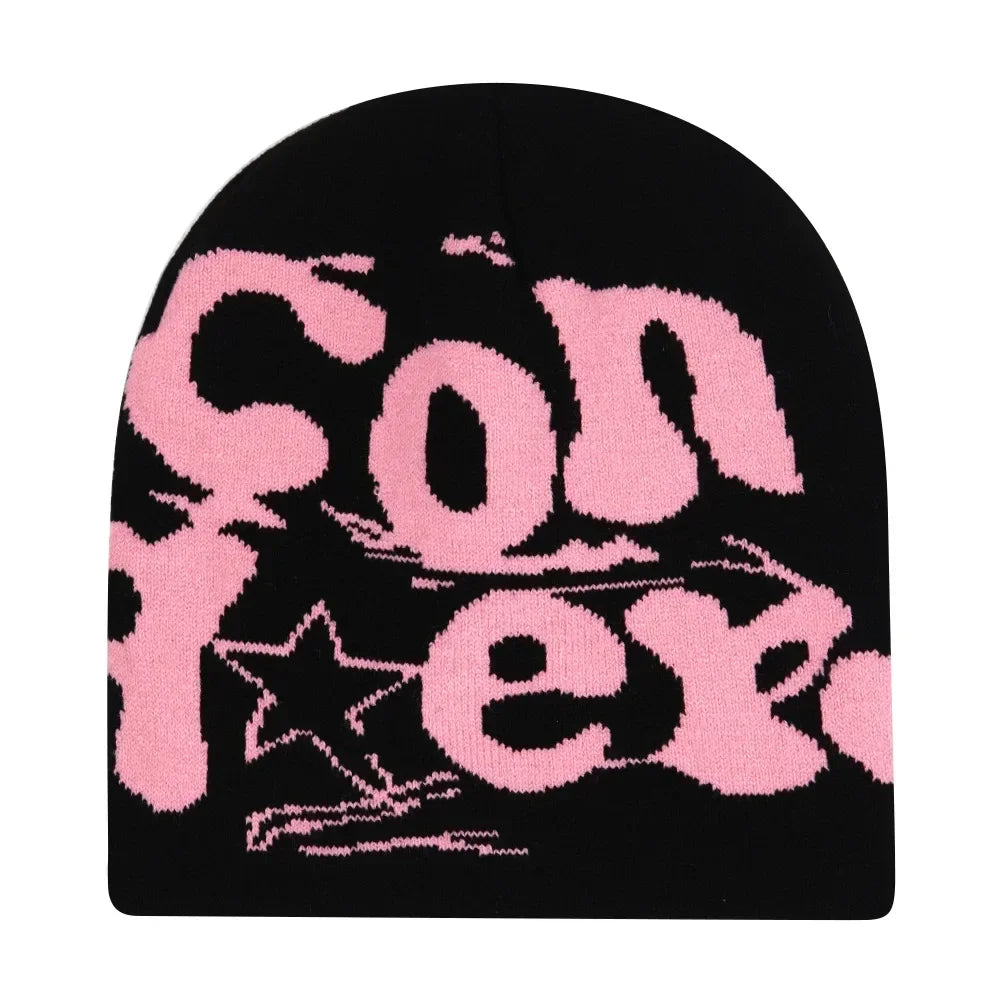 Y2K Letter Knitted Winter Autumn Beanie Cap Men Women