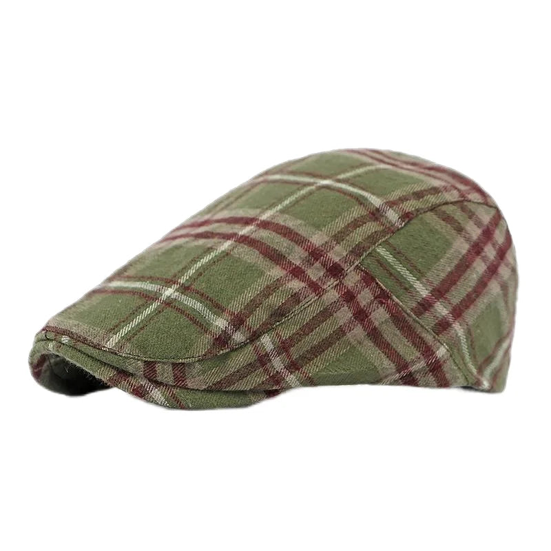 Spring Summer Dopamine Plaid Beret Duck Tongue Forward Hat