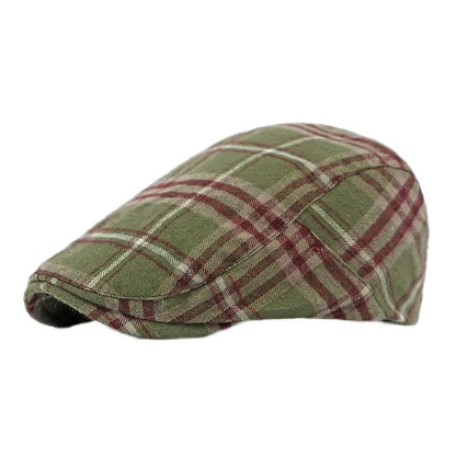Spring Summer Dopamine Plaid Beret Duck Tongue Forward Hat