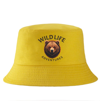 Wild Life Bear Print Bucket Hat Outdoor Sun Cap Men Women