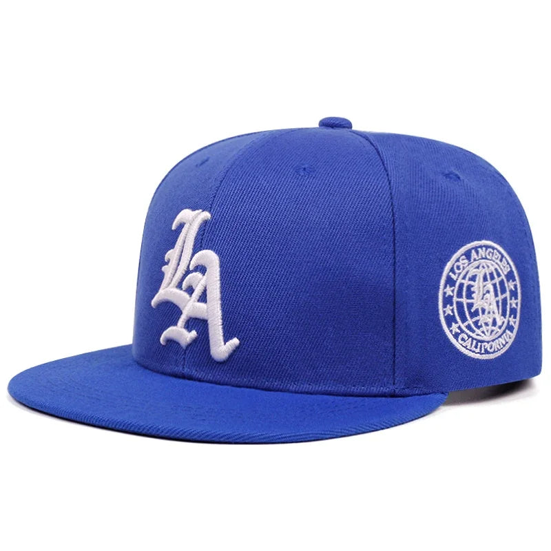 New Los Ange Earth Letter Embroidered Cotton Flat Edge Hat Baseball Hat Sunshade Hat Outdoor HipHop Hat