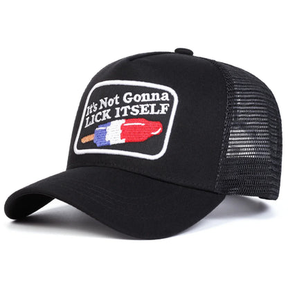 Unisex Lick Itself Letter Embroidery Baseball Net Caps Spring Summer