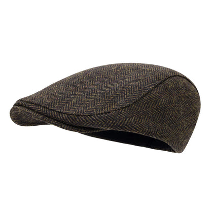 Men's Flat Cap Wool Tweed Driving Irish Gatsby Cabbie Golf Vintage Newsboy Hat