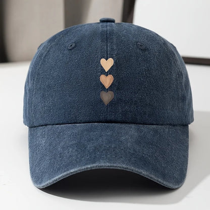 Comfortable Style Women's Casual Baseball Cap with Heart-Shaped Print Design Outdoor Activities