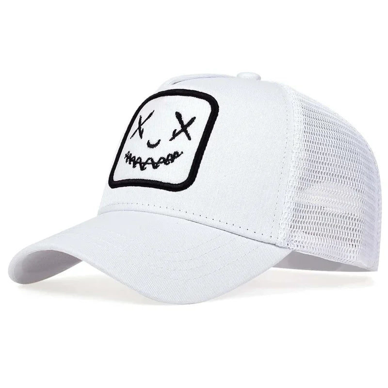 Men Women Smile Face Embroidery Baseball Caps Cotton
