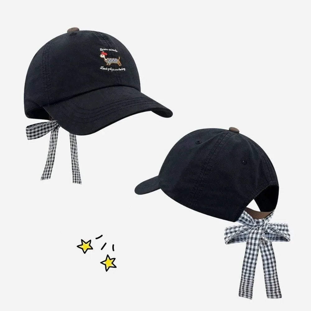 New Breathable Baseball Cap Bow Tie Sun Protection Duckbill Hat