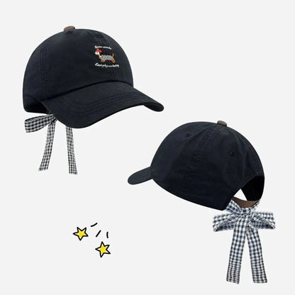New Breathable Baseball Cap Bow Tie Sun Protection Duckbill Hat