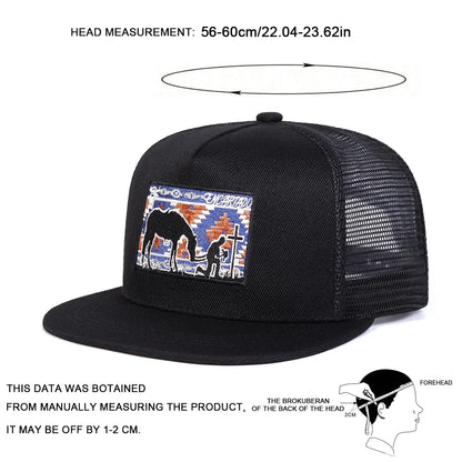 Unisex Horse Cross Embroidery Hip-hop Net Hats Spring Summer Outdoor Adjustable Casual Baseball Caps Sunscreen Hat Sports Cap