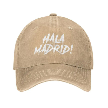 Hala Madrid Letters Print Cotton Denim Baseball Cap