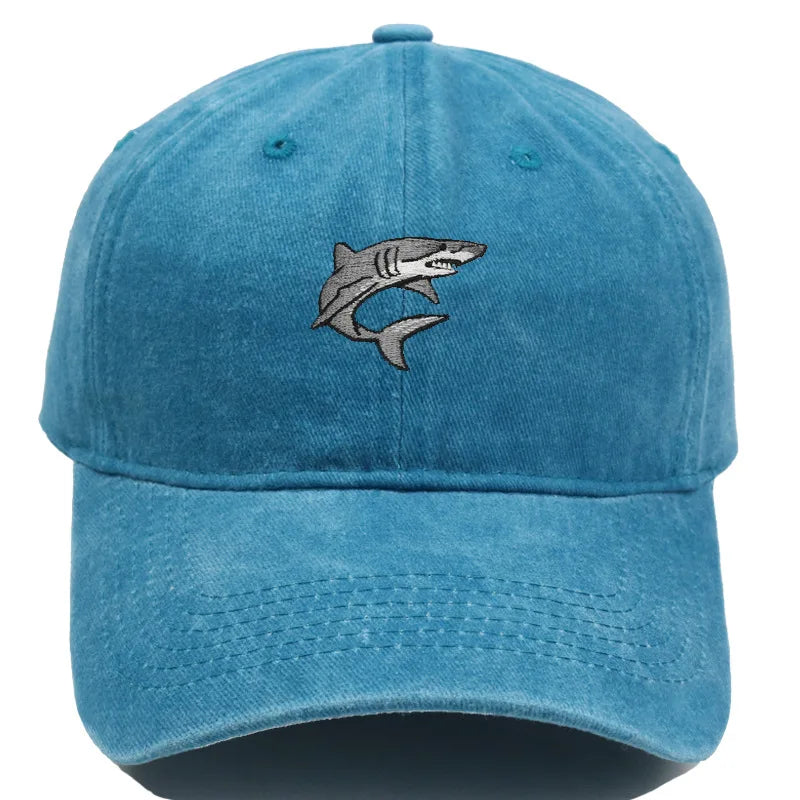 Shark Embroidery Design Baseball Cap