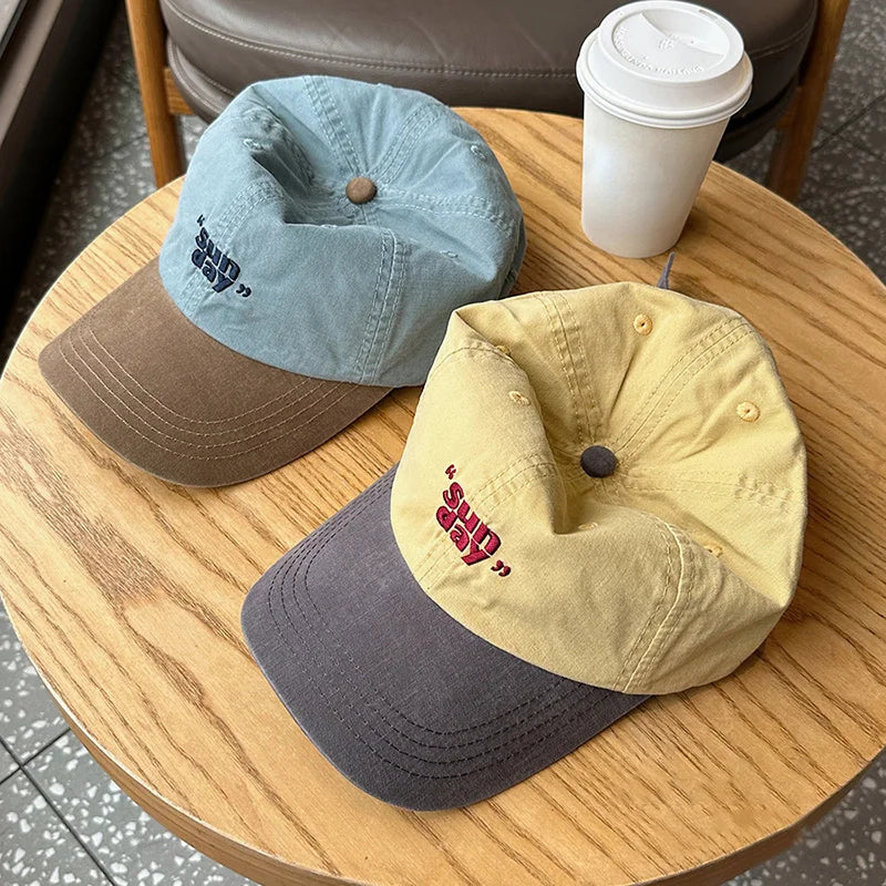 Contrasting Color Baseball Cap For Men Women