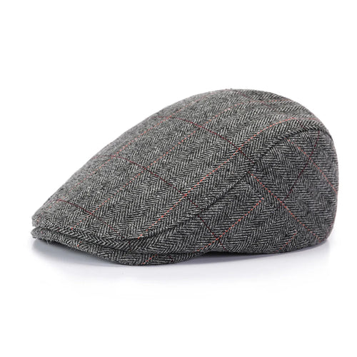 Herringbone Beret Men's Casual Peaked Cap British Women's
