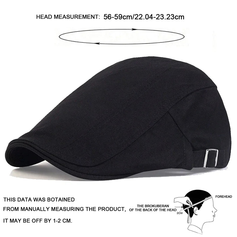 Men Light Board Solid Color Berets Newsboy Caps