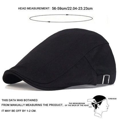 Men Light Board Solid Color Berets Newsboy Caps