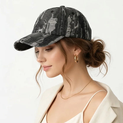 Vintage Distressed Washed Denim Baseball Cap