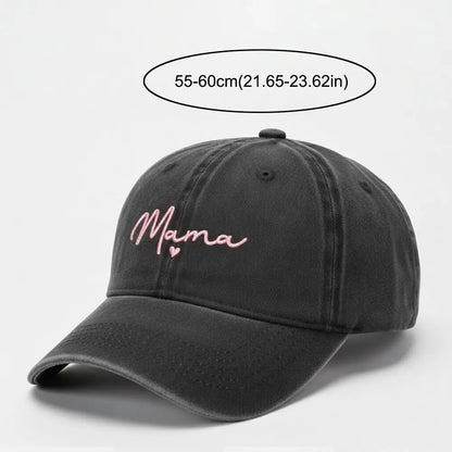 Fashion Washed Cotton Mama Heart Caps