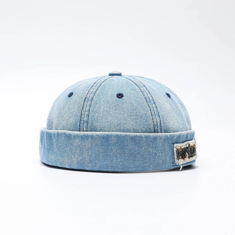 Denim Docker Hat Fashion Brimless Beanie Hat