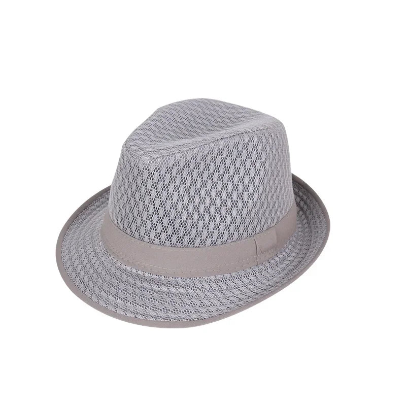 Men's & Women's Straw Breathable Jazz Hat Mesh Summer Sun Hat