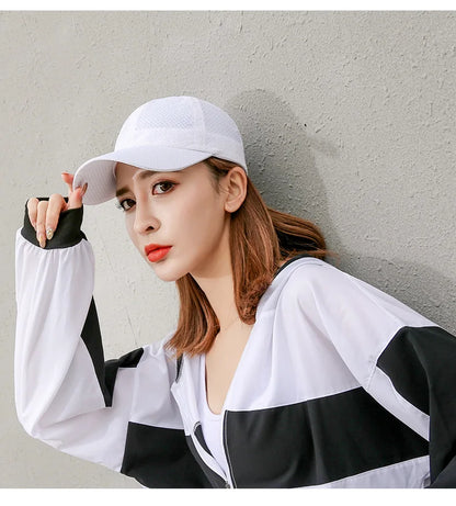Hat Spring Summer Solid Color Mesh Cap Baseball Cap Autumn Korean Edition Sunscreen Hat Mesh Breathable Peaked Cap