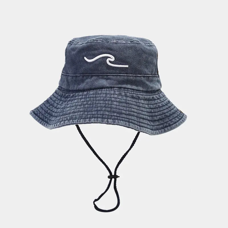 Wave Embroidered Fisherman Hats