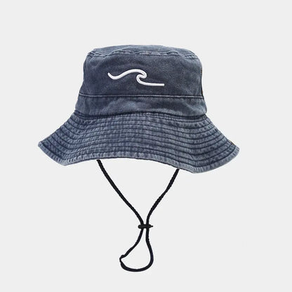Wave Embroidered Fisherman Hats