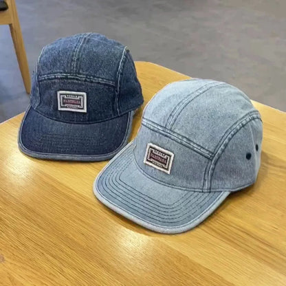 Vintage Flat Brim Denim Baseball Caps Male Women Snapback Cap