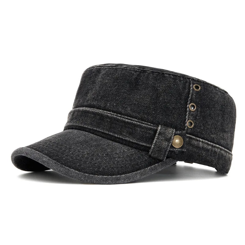Snapback Cap New Spring Summer Washable Denim Vintage Military Hats
