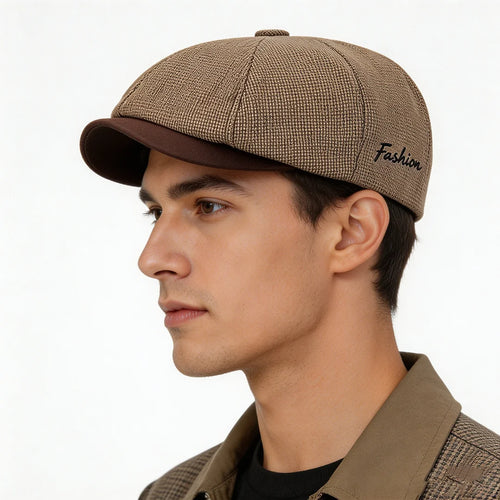 Casual Newsboy Caps Men Cotton Flat Cap Octagonal Hats