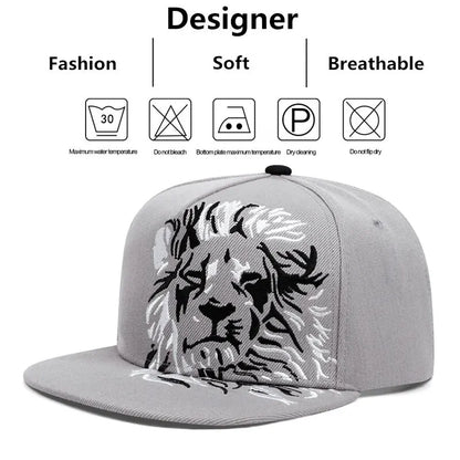 Men Women Lion Embroidered Baseball Cap Summer Outdoor Hat Hip Hop
