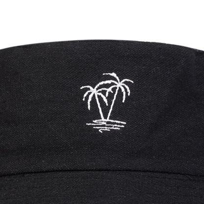 Unisex Coconut Tree Embroidery Double Sided Wearing Bucket Hats Fishermen Caps Outdoor Casual Cap Sunscreen Hat