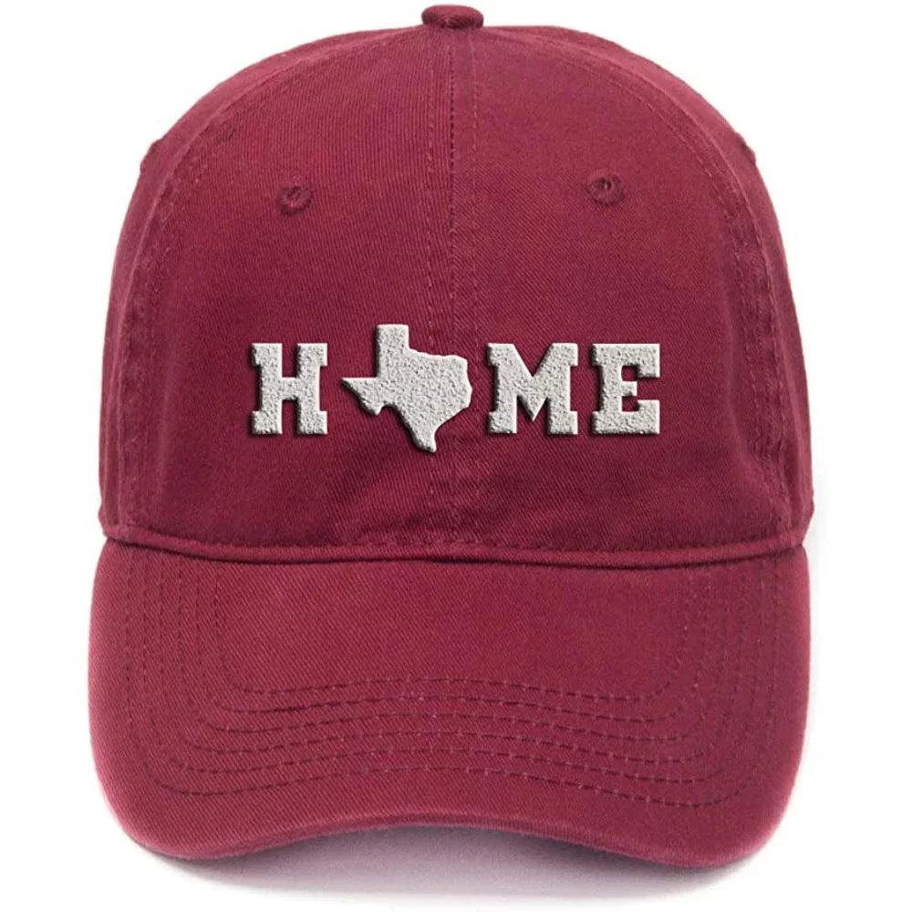 Lyprerazy Texas Home State Washed Cotton Men Women Unisex Hip Hop Cool Flock Printing Baseball Cap
