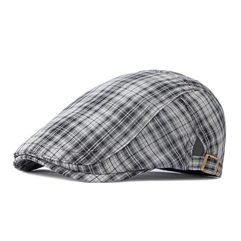 Casual Plaid Hats Men Berets Summer Herringbone Newsboy Cap