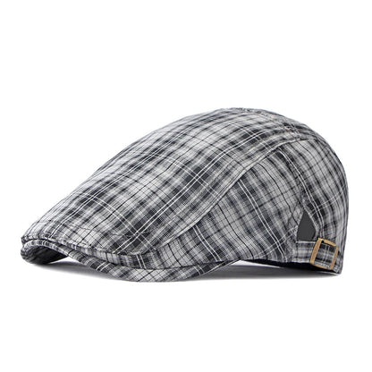 Casual Plaid Hats Men Berets Summer Herringbone Newsboy Cap