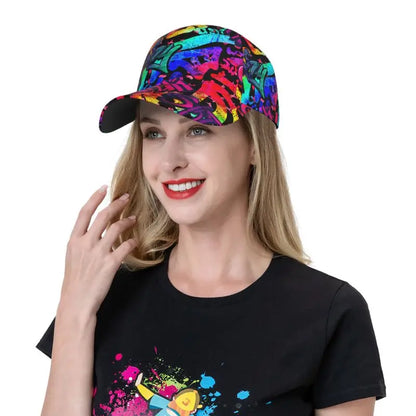 Custom Graffiti Art Print Baseball Cap Unisex Hip Hop Baseball Cap for Men Women