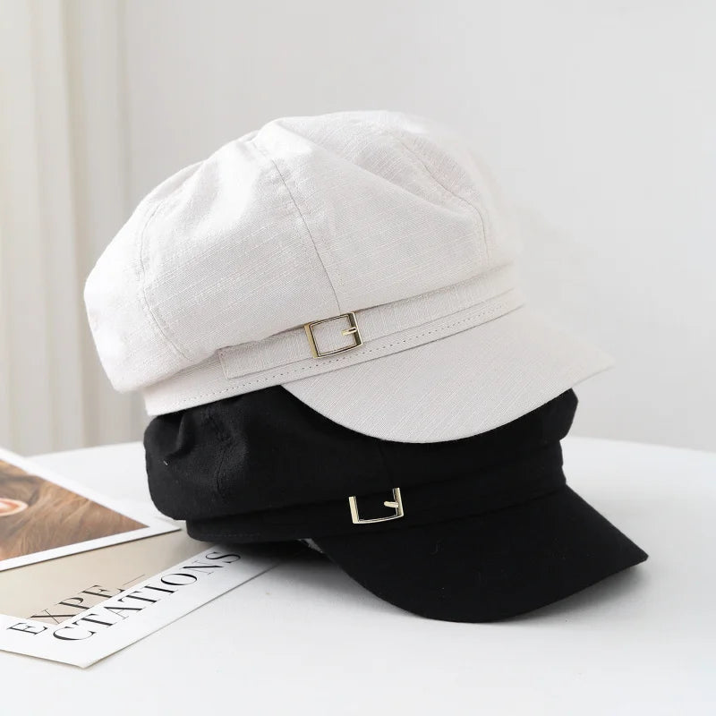 Retro Octagonal Cap Women New Spring Summer
