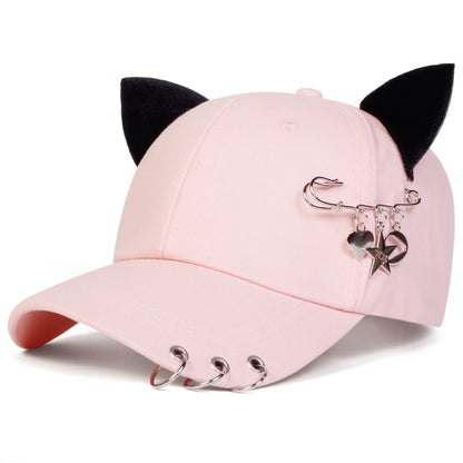 Unisex Cat Ear Pin Love Baseball Caps Spring Autumn