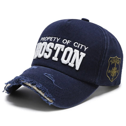 Trendy Worn Cowboy Baseball Cap Embroidery Trucker Cap Outdoor