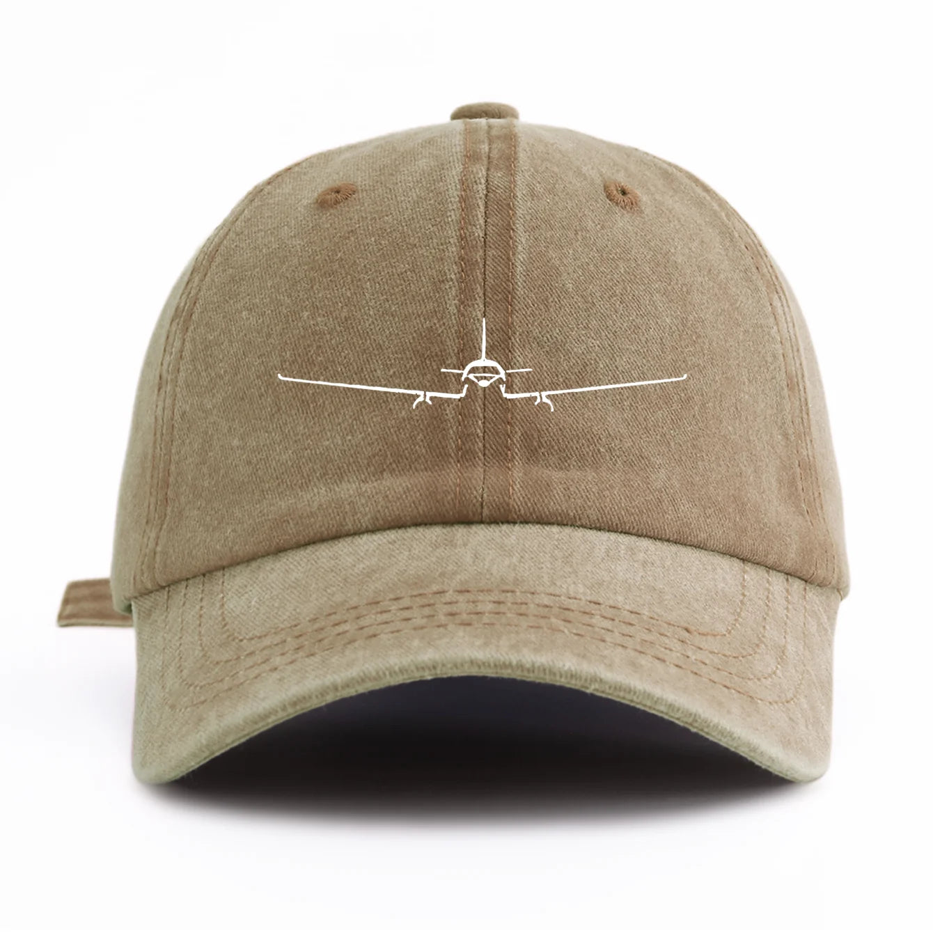 Airplane Print Washed Baseball Cap For Adults