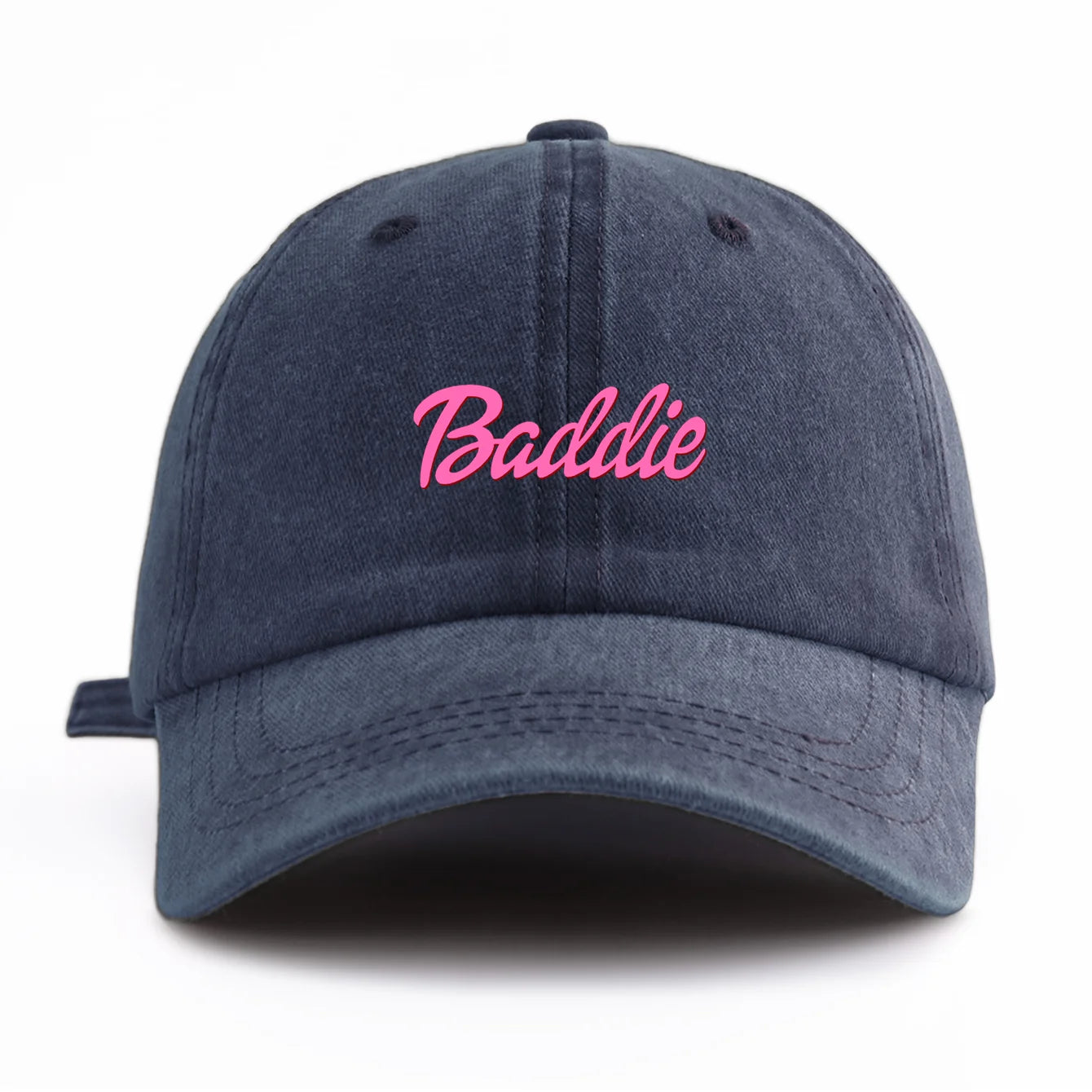 Baddie Print Washed Baseball Cap