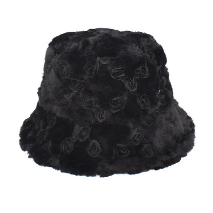 Winter Bucket Hat Women's Fashion Leopard Panama Warm Hats Female Vintage