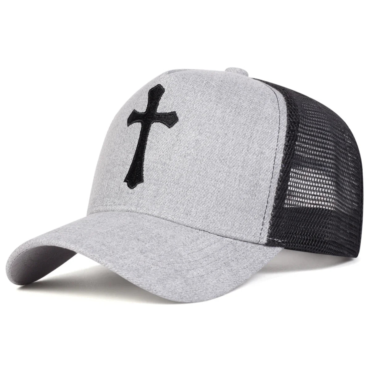 Unisex Cross Embroidery Baseball Net Caps Casual Hats Spring and Summer Outdoor Sunscreen Hat