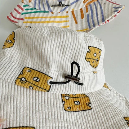 Spring Autumn Boy Children Corduroy Colorful Striped Baseball Cap