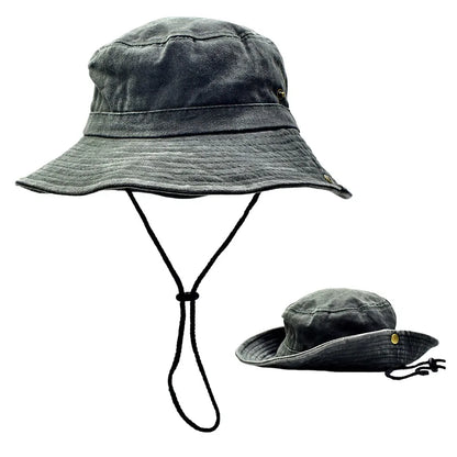 New Washed Cotton Bucket Hats Breathable UV Protection Panama Hat
