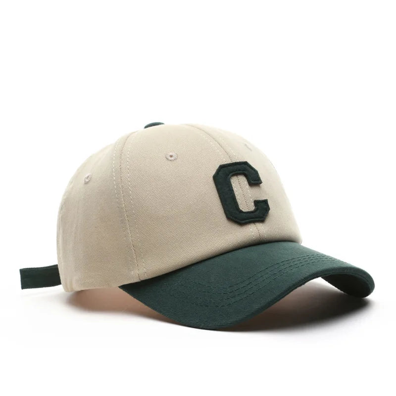 Unisex Cotton Baseball Cap For Women And Men Fashion Letter C Patch Hat Summer